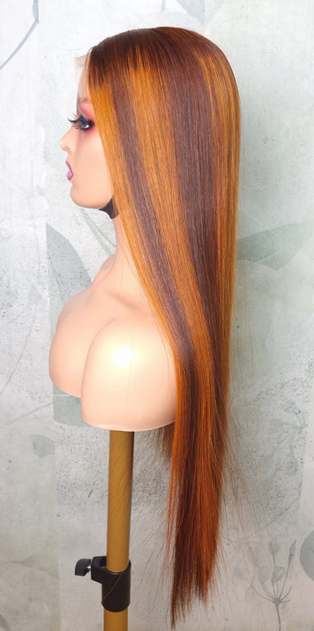 24 inch 4 x 4 DD Viatnamese Bone Straight Wig