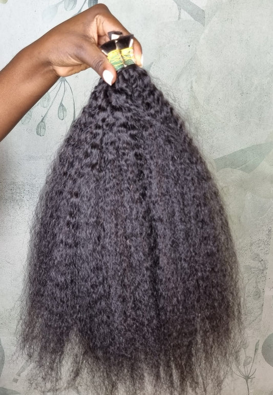 18-inch DD Kinky Straight ( Bulk Hair)