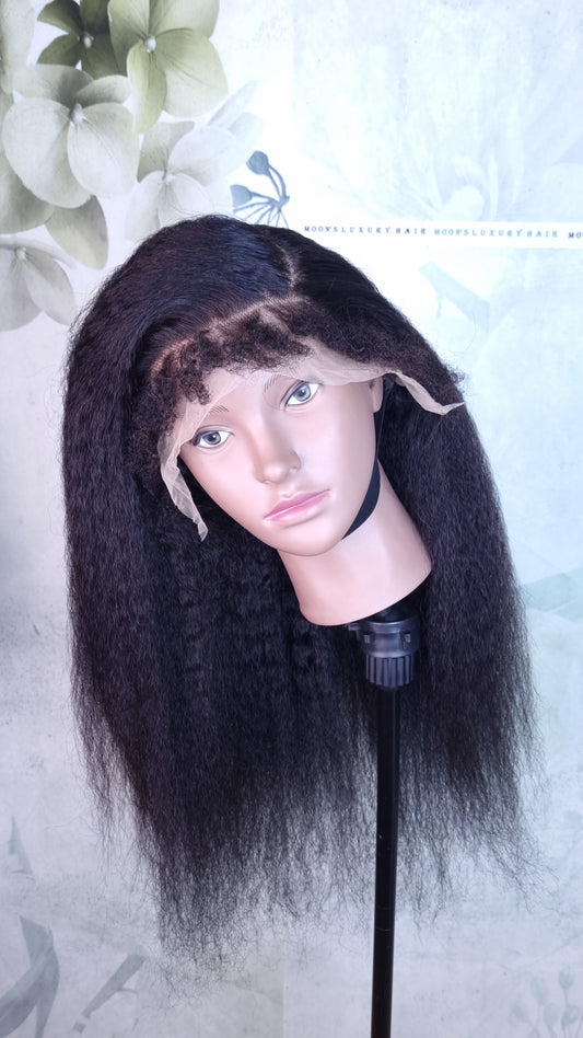 22 inch 13 x4 Kinky Straight Wig