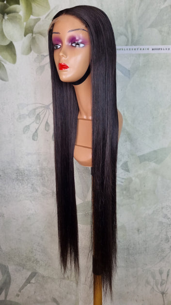 32inch Chinese Bone Straight Paired with a 5 X 5 HD Closure Wig