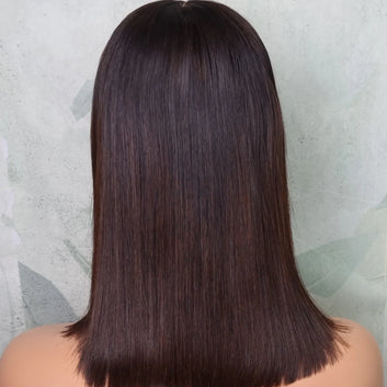 10-inch Vietnamese DD Bone Straight Wig Paired with a 2 X 6 Closure